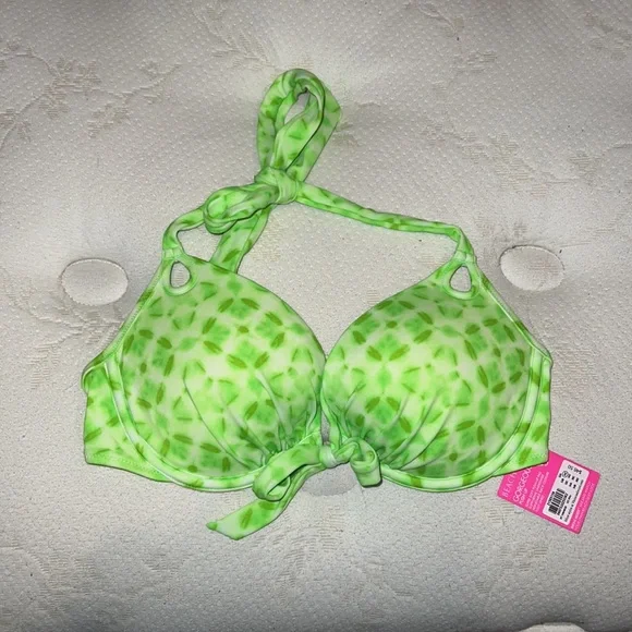 Victoria’s Secret Swim- Lime Green/White Pattern Top/Bottoms - Picture 4 of 7